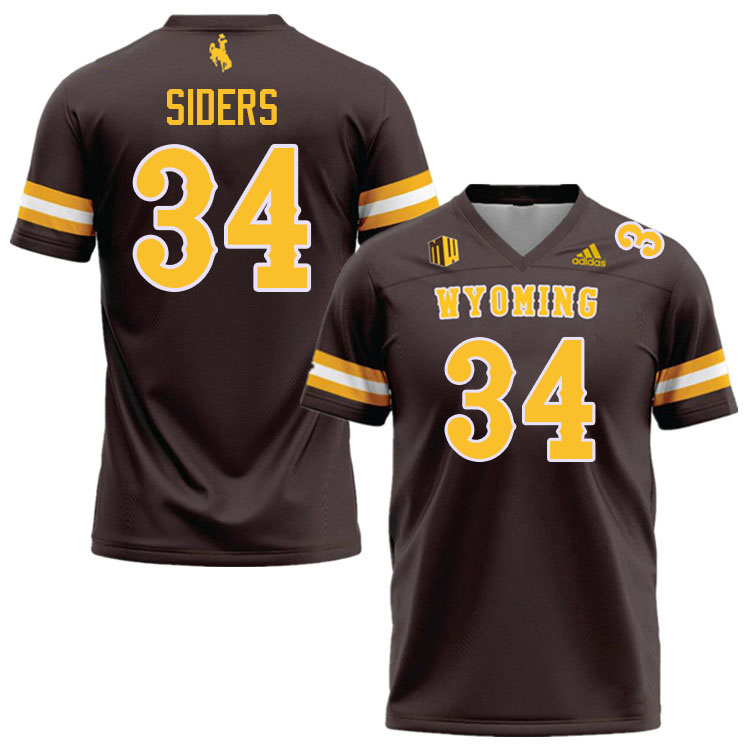 #34 Braden Siders Wyoming Cowboys Jersey College Football Uniforms,Gears,Jerseys-Brown